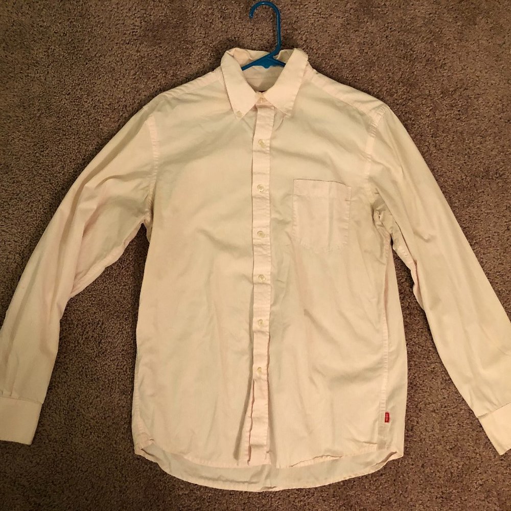 Pink Medium Izod Slim Fit Button Down Shirt